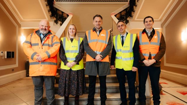 From left to right: Matt Jukes - Chief Executive at Hull City Council, Gillian Osgerby - Programme Director at Hull City Council, Andrew Dawes, - Regional Director for the Humber Ports, Councillor Mike Ross - Leader of Hull City Council, Max Burnett - Public Affairs Manager at Humber Ports.