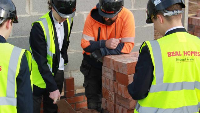 During the visit students were able to practice bricklaying skills, while learning more about construction techniques, materials and processes.